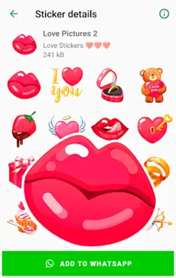 Love Stickers for WhatsApp android App screenshot 1